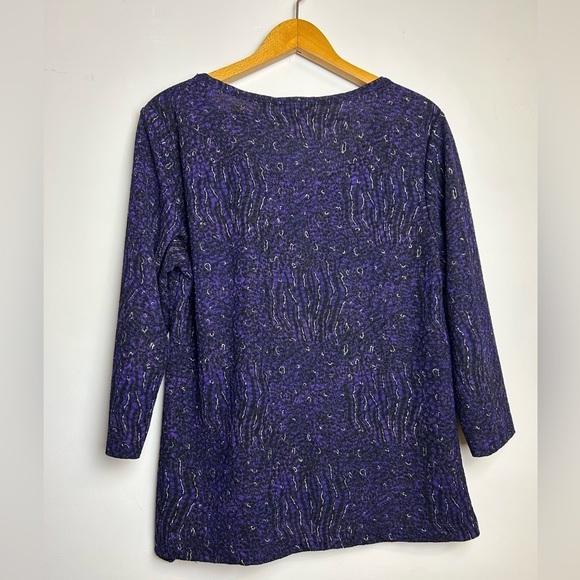 Y2K Easywear by Chicos Women Top M Purple Burnout half Sleeve Whimsigoth Witchy - Picture 2 of 9